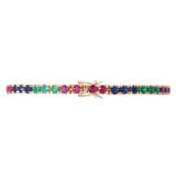 Bracelet with rubies, sapphires, emeralds, - фото 2