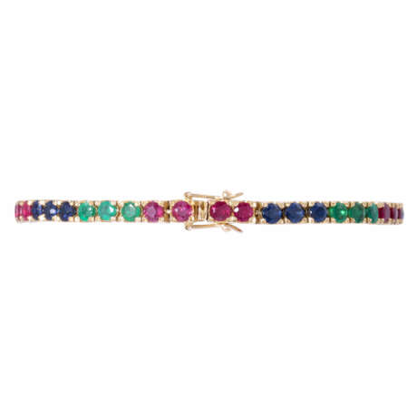 Bracelet with rubies, sapphires, emeralds, - фото 2