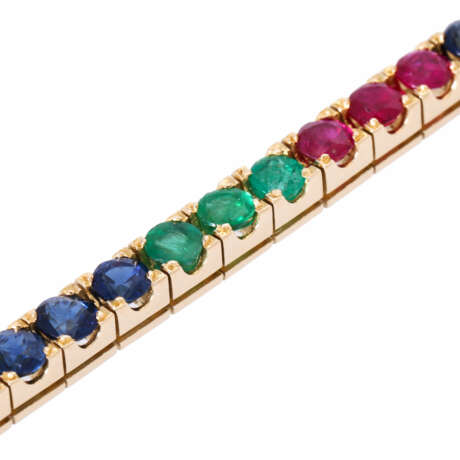 Bracelet with rubies, sapphires, emeralds, - фото 4