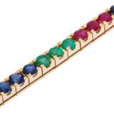 Bracelet with rubies, sapphires, emeralds, - фото 4