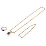 3-piece jewelry set with sapphire cabochons - Foto 1