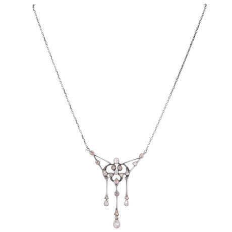 Art Nouveau necklace with diamond roses - фото 1