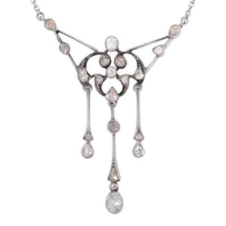Art Nouveau necklace with diamond roses - photo 2