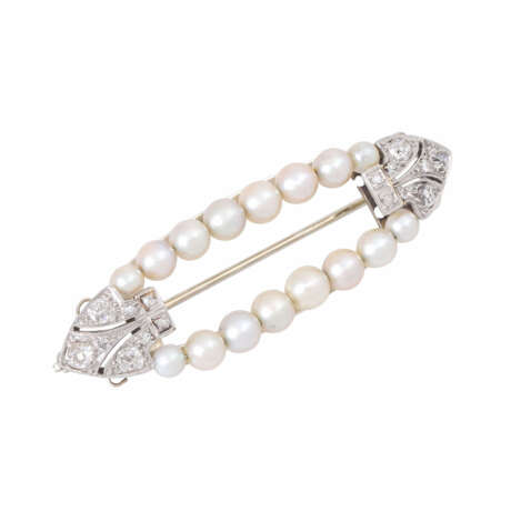 Art Deco brooch with pearls and diamonds - Foto 4