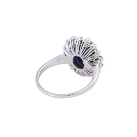 Ring with sapphire cabochon and diamonds - фото 3