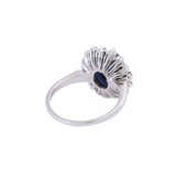 Ring with sapphire cabochon and diamonds - фото 3