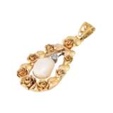 Antique pendant with natural pearl and diamond rose ca. 0,05 ct - Foto 4