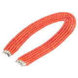 Coral necklace 5 rows - фото 4