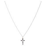Cross pendant with sapphires and diamonds - Foto 1