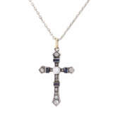 Cross pendant with sapphires and diamonds - Foto 2