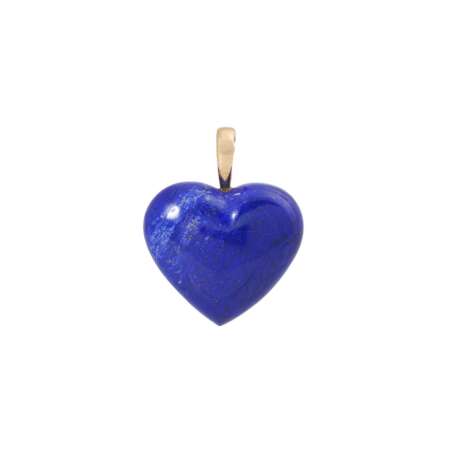 Clip pendant "Heart" made of lapis lazuli, - photo 1