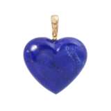 Clip pendant "Heart" made of lapis lazuli, - фото 2