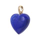 Clip pendant "Heart" made of lapis lazuli, - photo 3