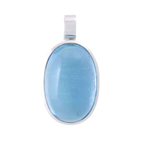 Clip pendant with large aquamarine cabochon, - фото 1