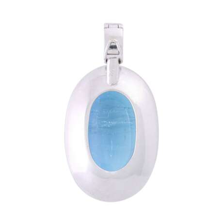 Clip pendant with large aquamarine cabochon, - фото 2