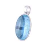 Clip pendant with large aquamarine cabochon, - фото 3