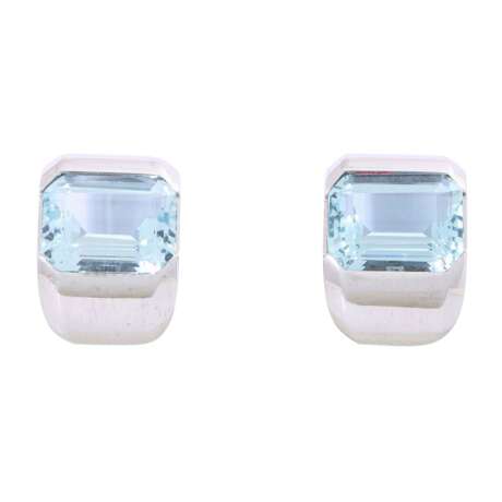 PAULY earclips with aquamarines together approx. 10 ct, - Foto 1