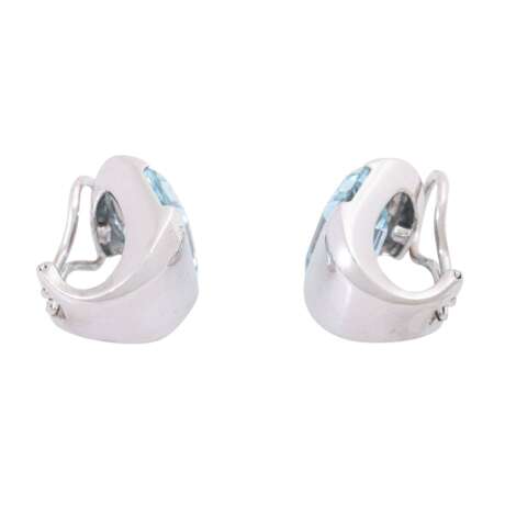 PAULY earclips with aquamarines together approx. 10 ct, - Foto 2