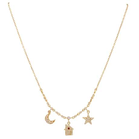 Necklace with 3 pendants, diamonds total ca. 0,8 ct, - Foto 1