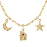 Necklace with 3 pendants, diamonds total ca. 0,8 ct, - photo 2