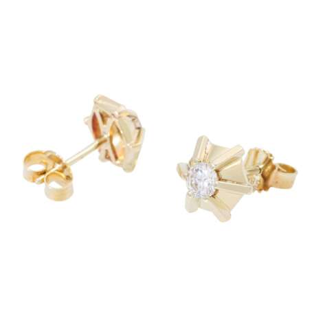 Stud earrings with diamonds total ca. 0,5 ct, - Foto 3