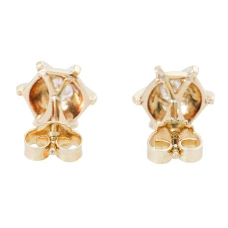 Stud earrings with diamonds total ca. 0,5 ct, - Foto 4