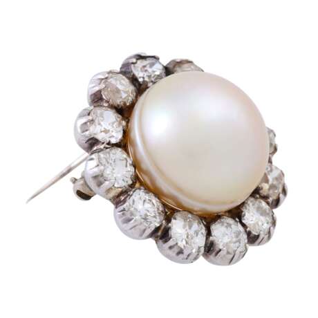 Brooch with large South Sea bouton pearl - photo 3