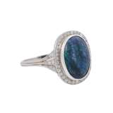 Ring with opal surrounded by diamonds - Foto 1