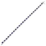 Bracelet with sapphires and diamonds of total approx. 0,45 ct, - фото 3