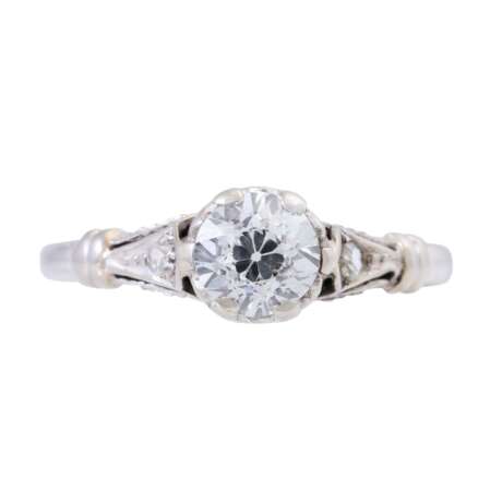 Solitaire ring with old cut diamond of ca. 0,5 ct, - Foto 1