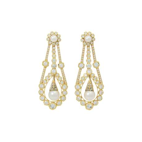 SAZINGG pair of earrings with pearls and diamonds - фото 1