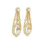 SAZINGG pair of earrings with pearls and diamonds - фото 2