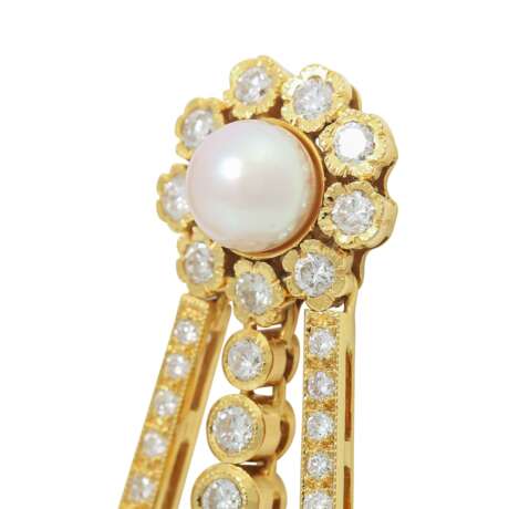 SAZINGG pair of earrings with pearls and diamonds - фото 4