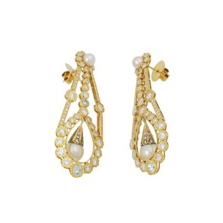 SAZINGG pair of earrings with pearls and diamonds - фото 5