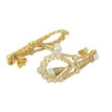 SAZINGG pair of earrings with pearls and diamonds - фото 6