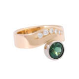 Ring with tourmaline ca. 1,5 ct and diamonds - photo 1