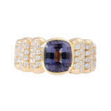 Ring with light tanzanite and diamonds - photo 2