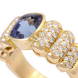 Ring with light tanzanite and diamonds - photo 5