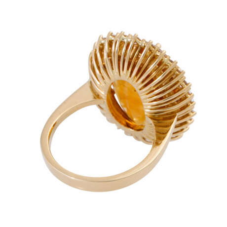 Ring with citrine and diamonds - фото 3