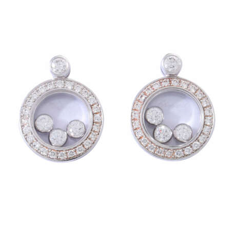 CHOPARD "Happy Diamonds" earrings with diamonds total approx. 0.5 ct, - Foto 1