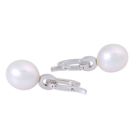 UTOPIA PEARLS Earrings with South Sea pearls and diamonds total approx. 0.4 ct, - photo 5