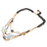 Necklace with various stones, diamonds and cultured pearls, - Foto 3