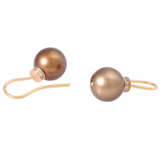 Earrings with Tahitian pearls "Chocolate" and diamonds together ca. 0,1 ct, - photo 3