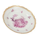 MEISSEN "Large plate decorated in purple camaieu" 1814-1860 - Foto 1