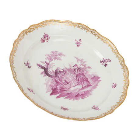 MEISSEN "Large plate decorated in purple camaieu" 1814-1860 - photo 1