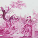 MEISSEN "Large plate decorated in purple camaieu" 1814-1860 - Foto 5