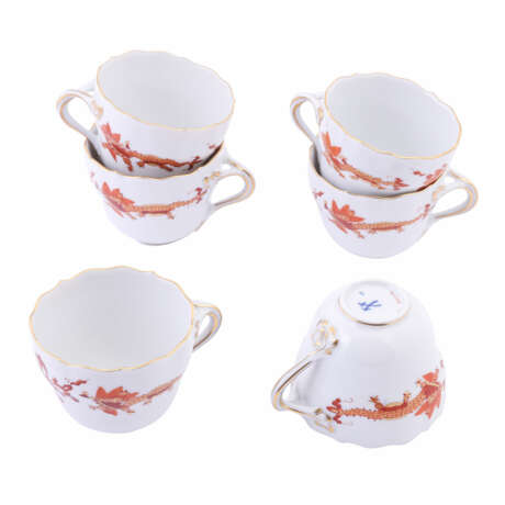 MEISSEN 15-piece mocha service 'Rich court dragon in iron red', 1st choice, 20th c. - фото 4