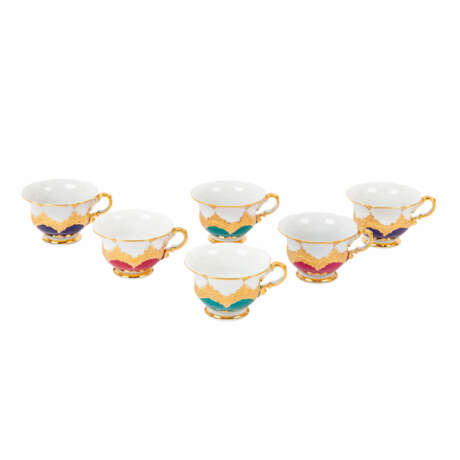 MEISSEN, 15-piece mocha service for 6 persons B-form, 2nd choice, 20th century, - Foto 5