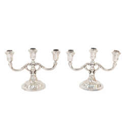 JOHANN BECK SCHWÄBISCH GMÜND, pair of candlesticks made of silver in baroque style, 800, middle 20th c.,