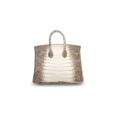 A RARE, MATTE WHITE HIMALAYA NILOTICUS CROCODILE BIRKIN 25 WITH PALLADIUM HARDWARE - photo 3